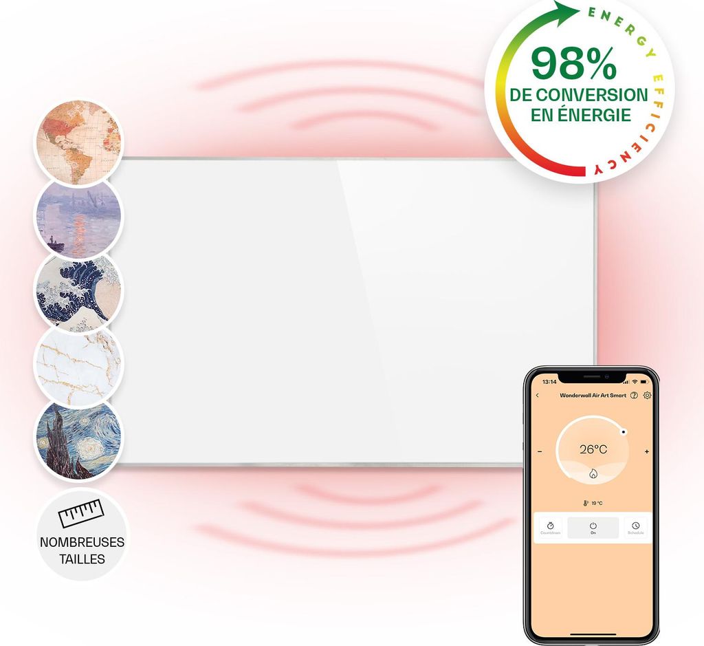 Klarstein Radiateur Infrarouge Mural Intelligent, Chauffage Image du produit 
