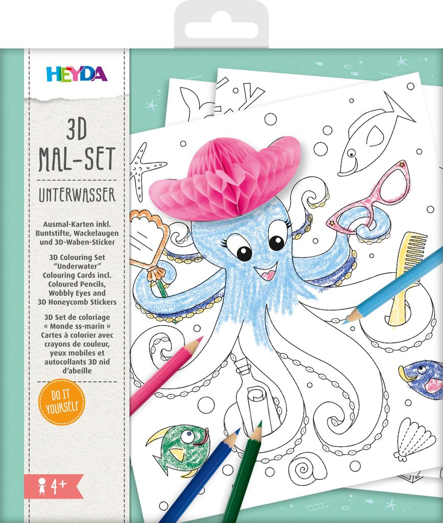 HEYDA 3D Mal-Set "Unterwasser" 15-teilig