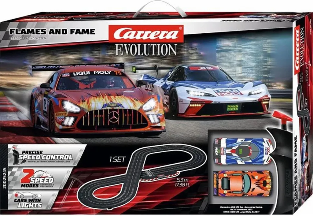 Carrera Flames and Fame 1:32 Circuit Haute Vitesse avec Voitures Turbo