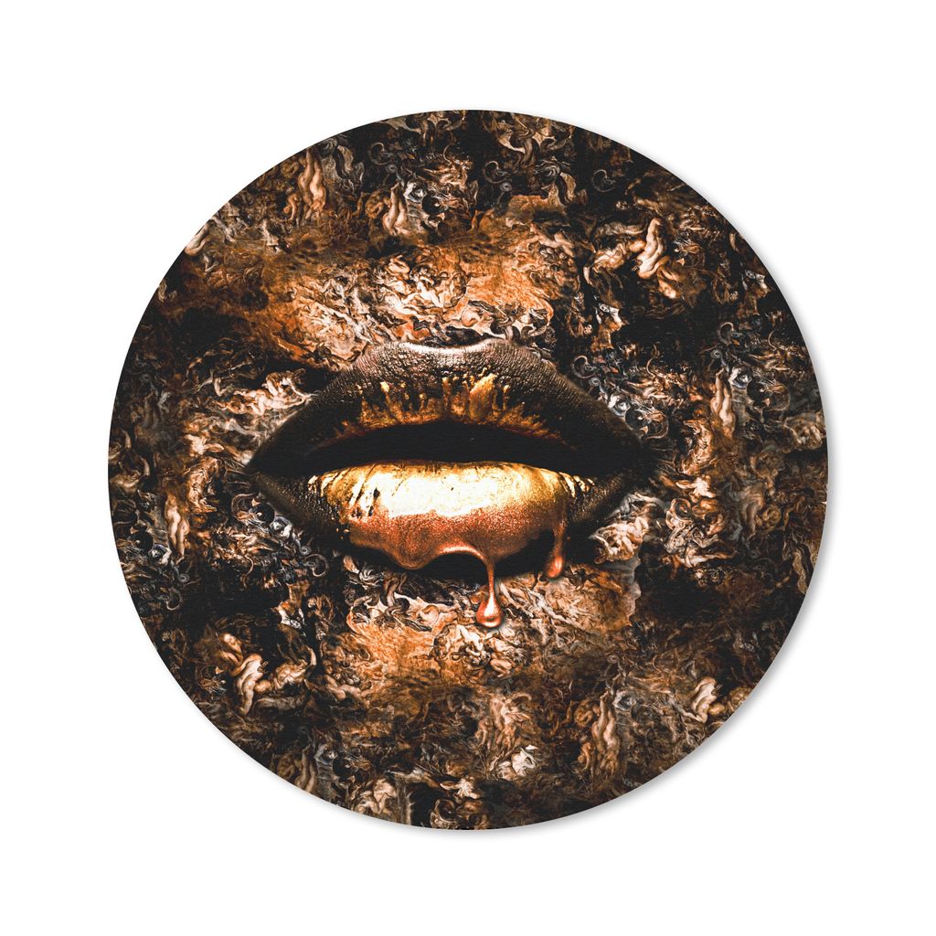 MuchoWow Mauspad Mousepad Farbe - Lippen - Kupfer 50x50 cm - Mousepads - Maus Mat - Pad - Mausunterlage - Vinyl
