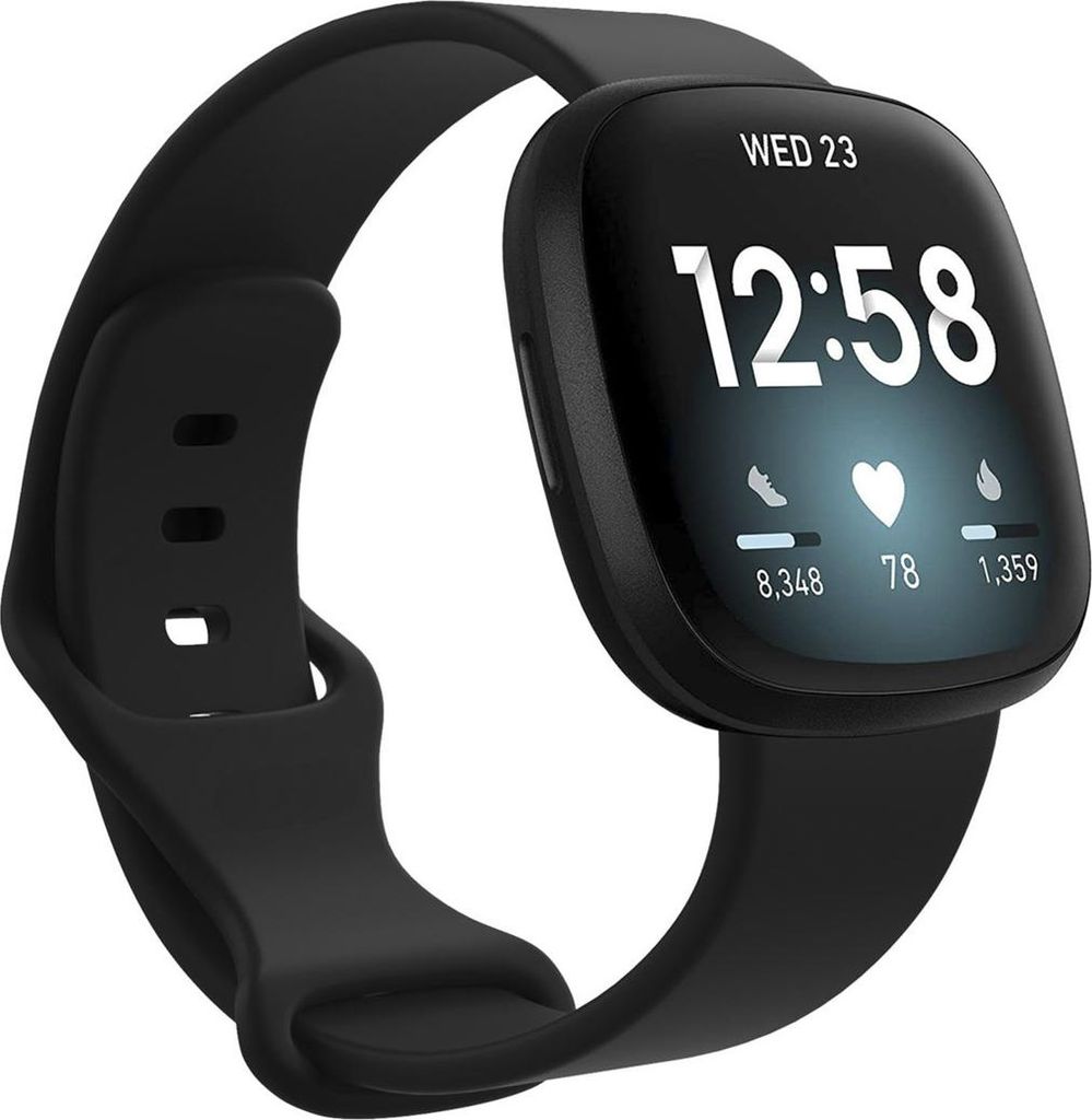 imoshion Silikonband für das Fitbit Versa 4/ 3 / Sense (2) - Schwarz
