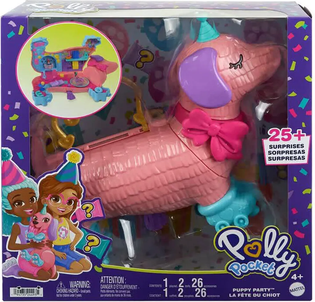 Polly Pocket Set Psí Párty Coffret avec Oreilles Souples et Accessoires