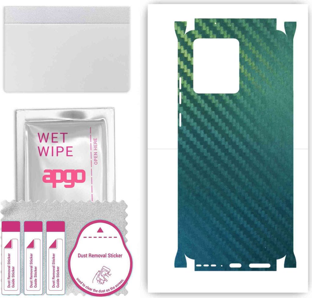 apgo Rückseite + Seiten Schutzfolie, Skin, kompatibel mit Motorola Edge 40 Neo, Hinten Displayschutzfolie aus Vinylfolie, kratzfest, einfache Mont...