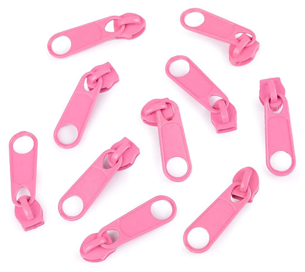 10 Schieber Reißverschluss Zipper für Endlosreißverschluss 3mm, mehr als 70 Farben, Farbe:dunkelrosa
