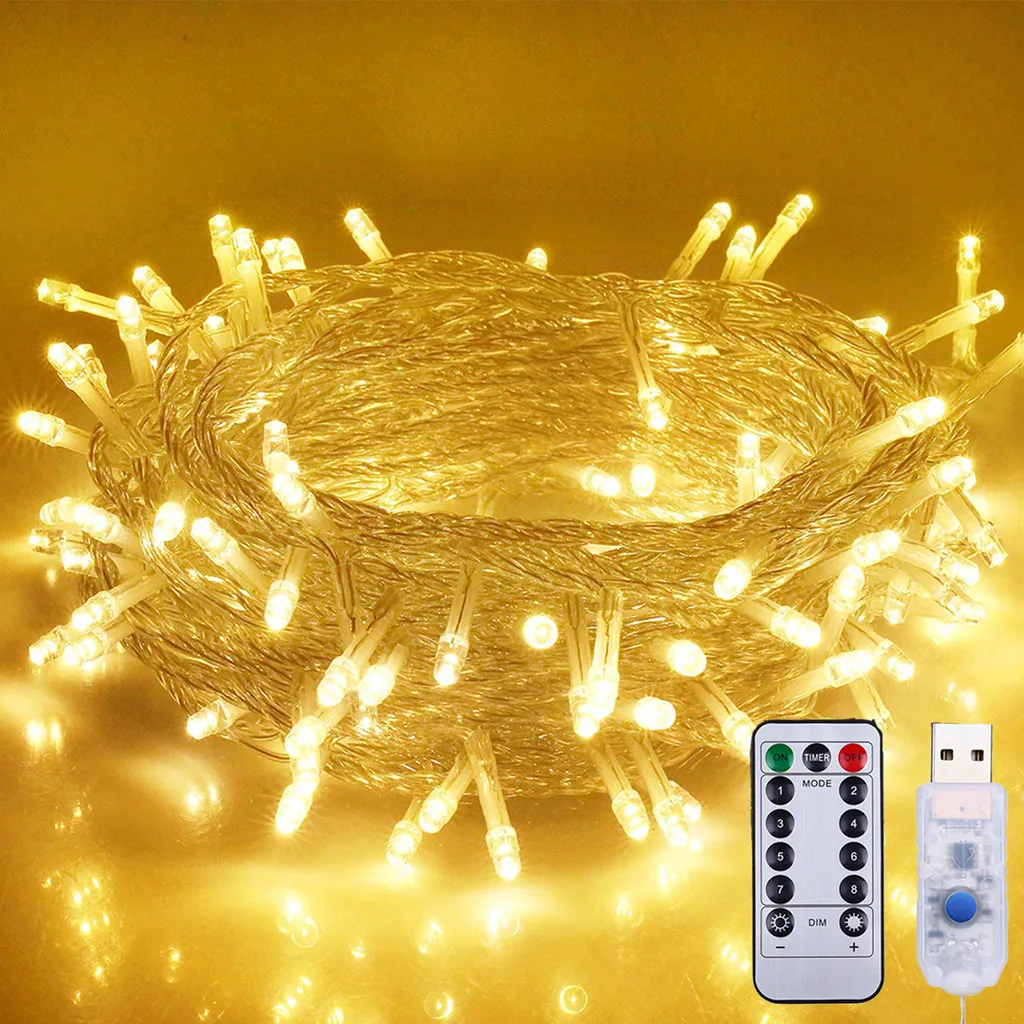 Catena Luminosa LED 10M USB Impermeabile con 8 Modalità e Telecomando