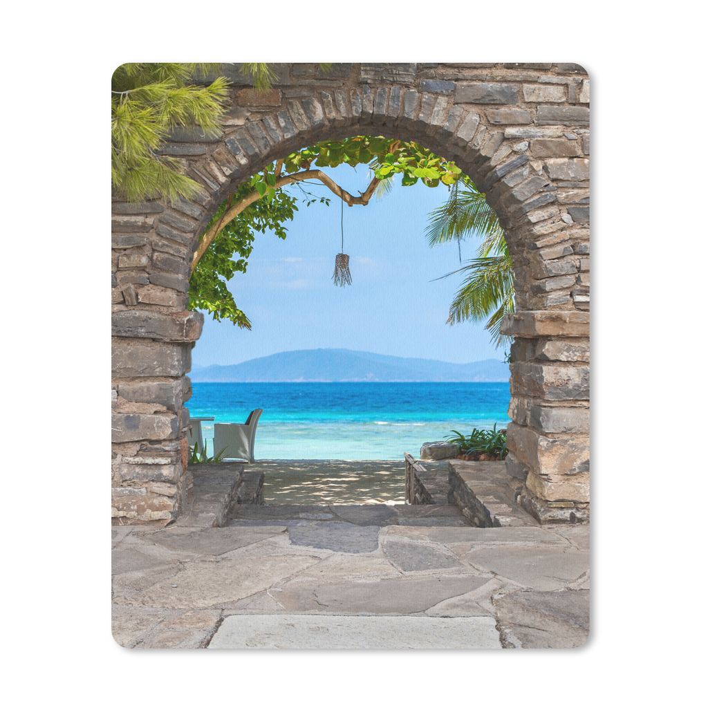 MuchoWow Mauspad Mousepad Strand - Meer - Tropisch - Sommer - Aussicht 30x40 cm - Mousepads - Maus Mat - Pad - Mausunterlage - Mausmatten