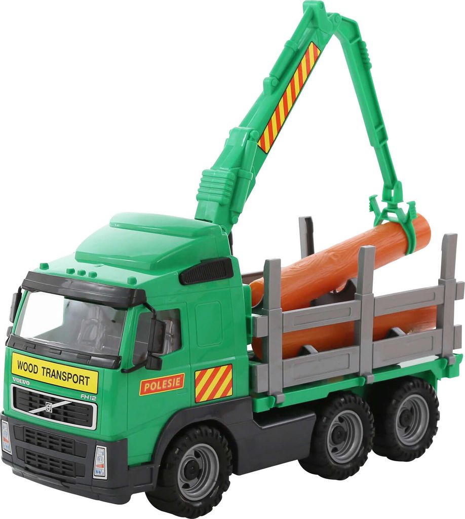 WADER Lastwagen LKW Holzfrachter mit Ladekran Holz grün