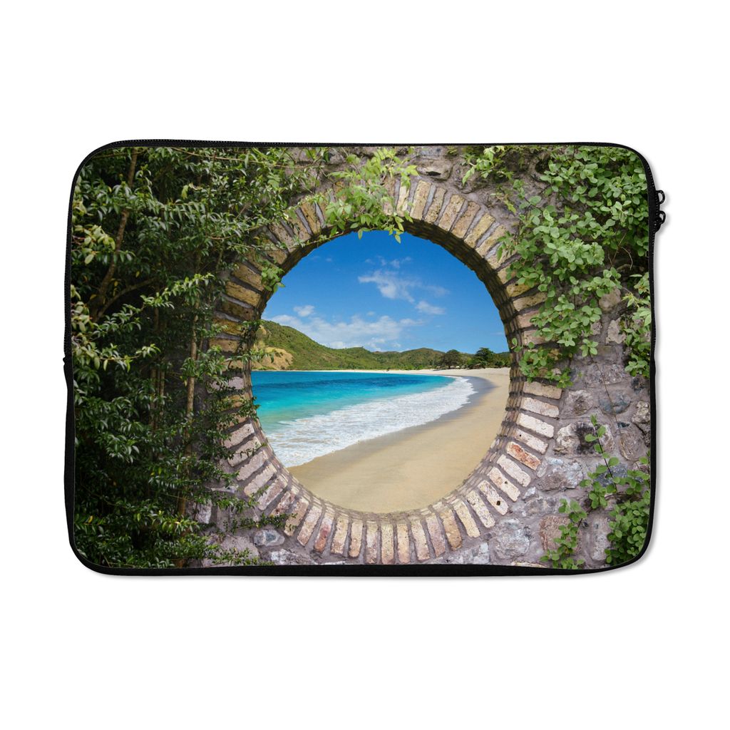 MuchoWow Laptop Hülle 14 ZollStrand - Meer - Blick Laptoptasche - Laptoptasche - Stoßsicher - Schutzhaube