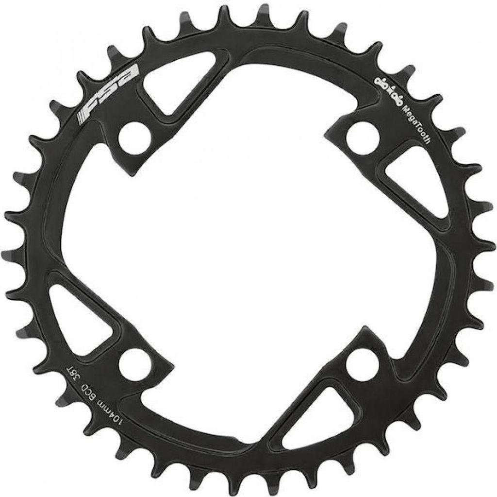 FSA Kettenblatt E-Bike Stahl 4-Arm Megatooth 36 T Schwarz - 75 g leicht, Shim...
