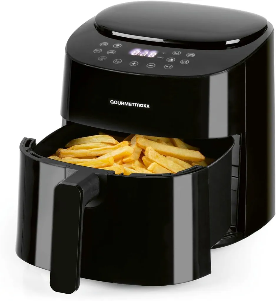 GOURMETmaxx Friteuse à air chaud numérique 4,5L 1400W Noire G01