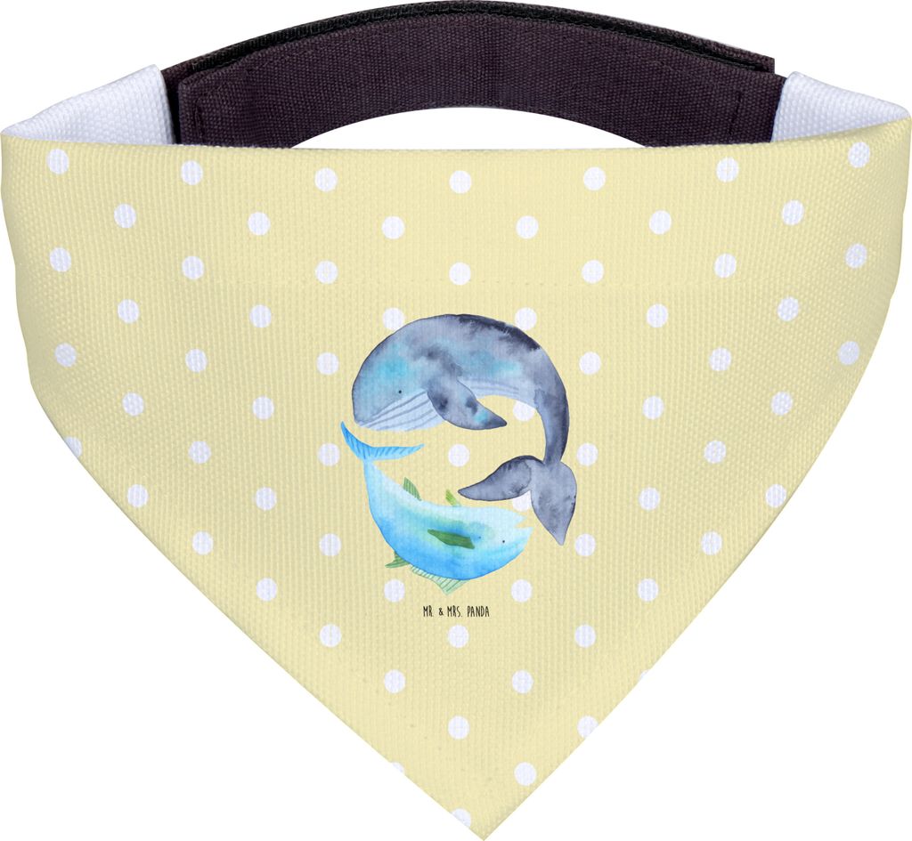 Mr. & Mrs. Panda Tuch Walfisch Thunfisch - Gelb Pastell - Geschenk, Tunfisch, Lustige Sprüche, Witz, Wahl, Halstuch Für Hunde, Spruch Des Tages, ...
