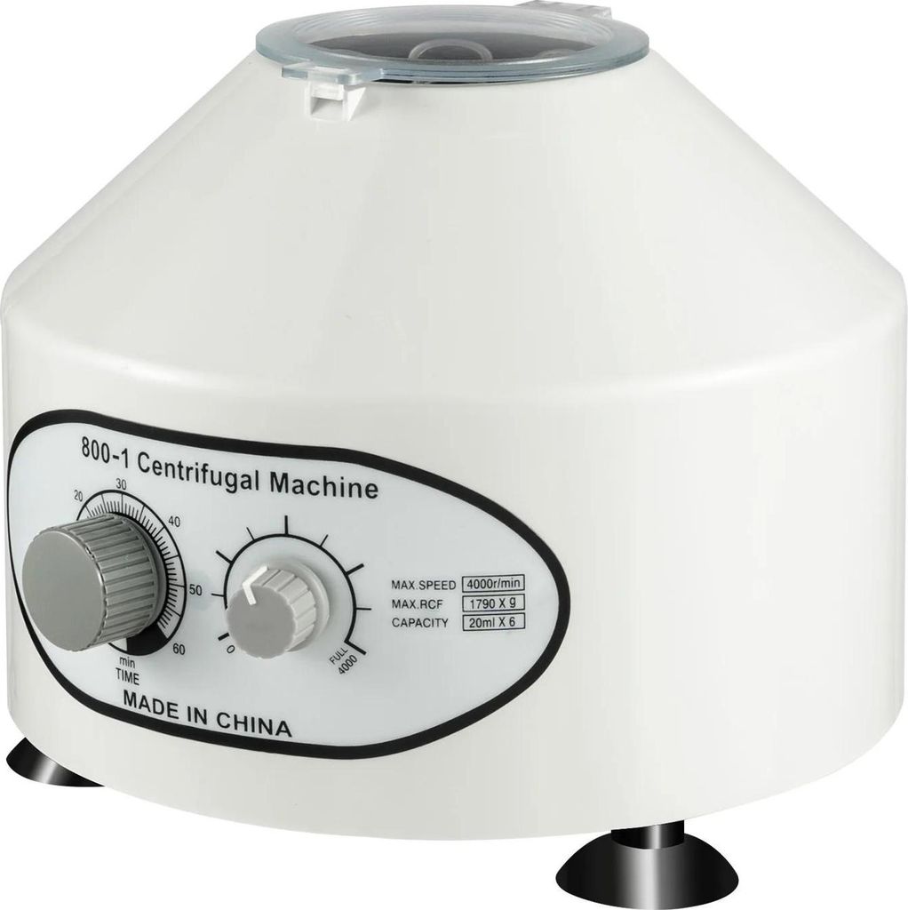 Elektrische Laborzentrifuge - 800-1 Tischgerät - 1790×g RCF - Einstellbarer Timer - 6×20 ml - 220 V - Weiß