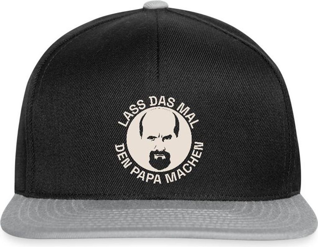 Spreadshirt Stromberg Lass Das Mal Den Papa Machen Snapback Cap, One size, Schwarz/Grau