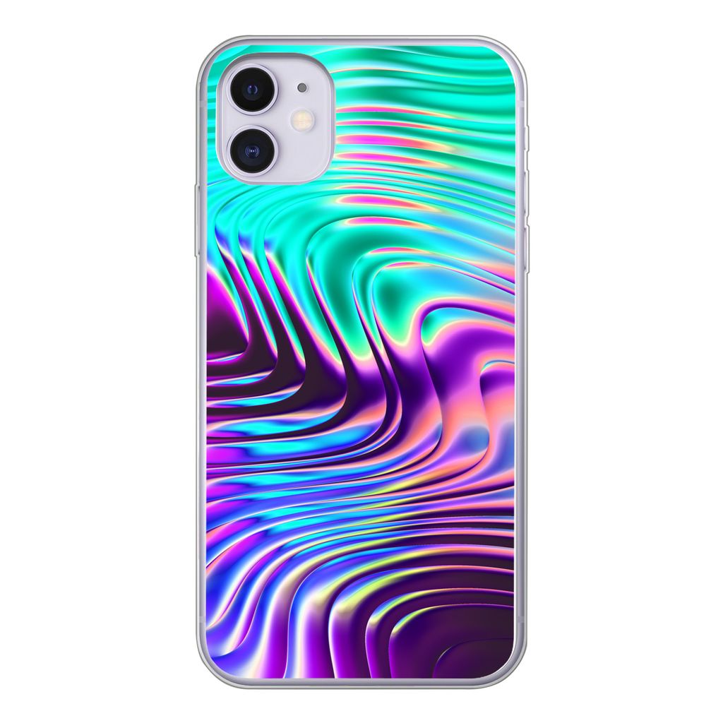 MuchoWow Handyhülle Schutzhülle Hülle für iPhone 11 Kunst - Golf - Psychedelisch Silikon Softcase Handy Hülle - Handytasche