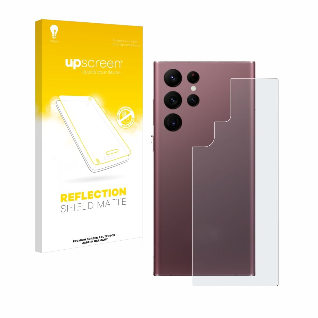 upscreen Schutzfolie für Samsung Galaxy S22 Ultra 5G (Rückseite) Displayschutz Displayschutzfolie Folie Matt Entspiegelungsfolie
