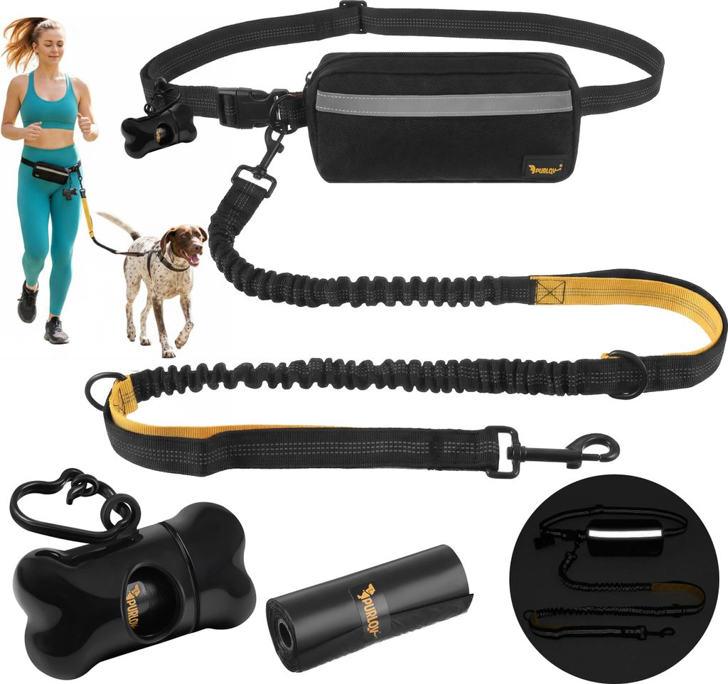 Joggingleine Hunde, Freihändig Laufleine für Hunde, Bauchgurt Hundeleine zum Joggen Laufen Wandern