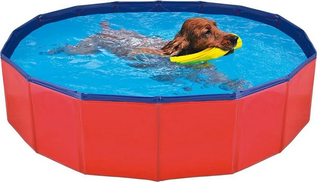 Piscine pour chiens Nayeco 120x30cm : le grand bassin pliable bleu