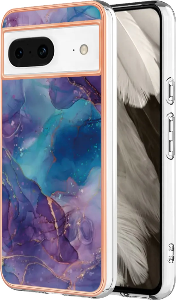 Cover Antiurto Google Pixel 8 in TPU Silicone Blu Scuro Fantasia