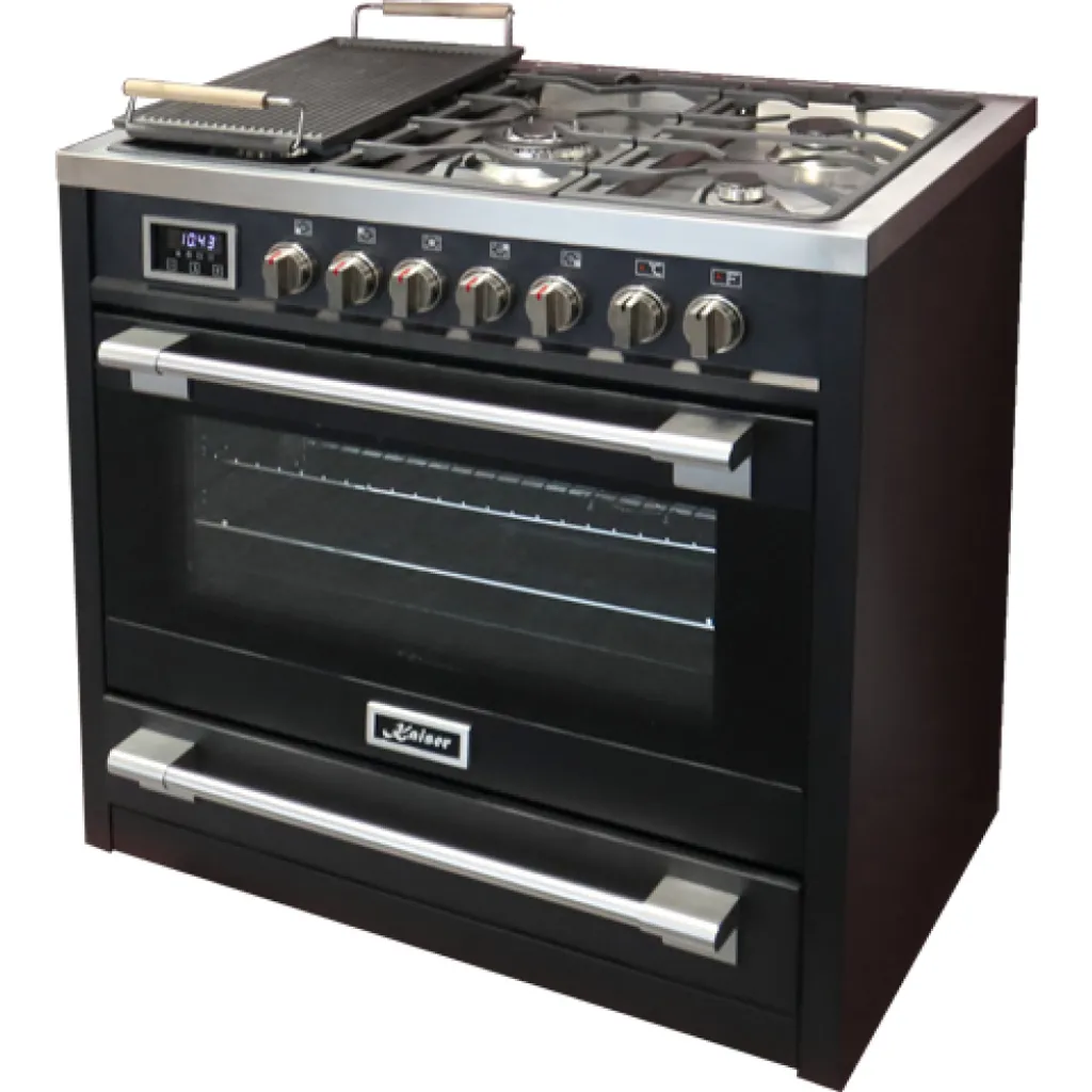 Kaiser HGE 93505 S Gas Elektro Standherd 90cm/ Range Cooker/ 115L / Herd mit Gas Kochfeld/ 4,5 Kw WOK/Elektro Backofen /8 Funktionen/Selbstreinigung/D