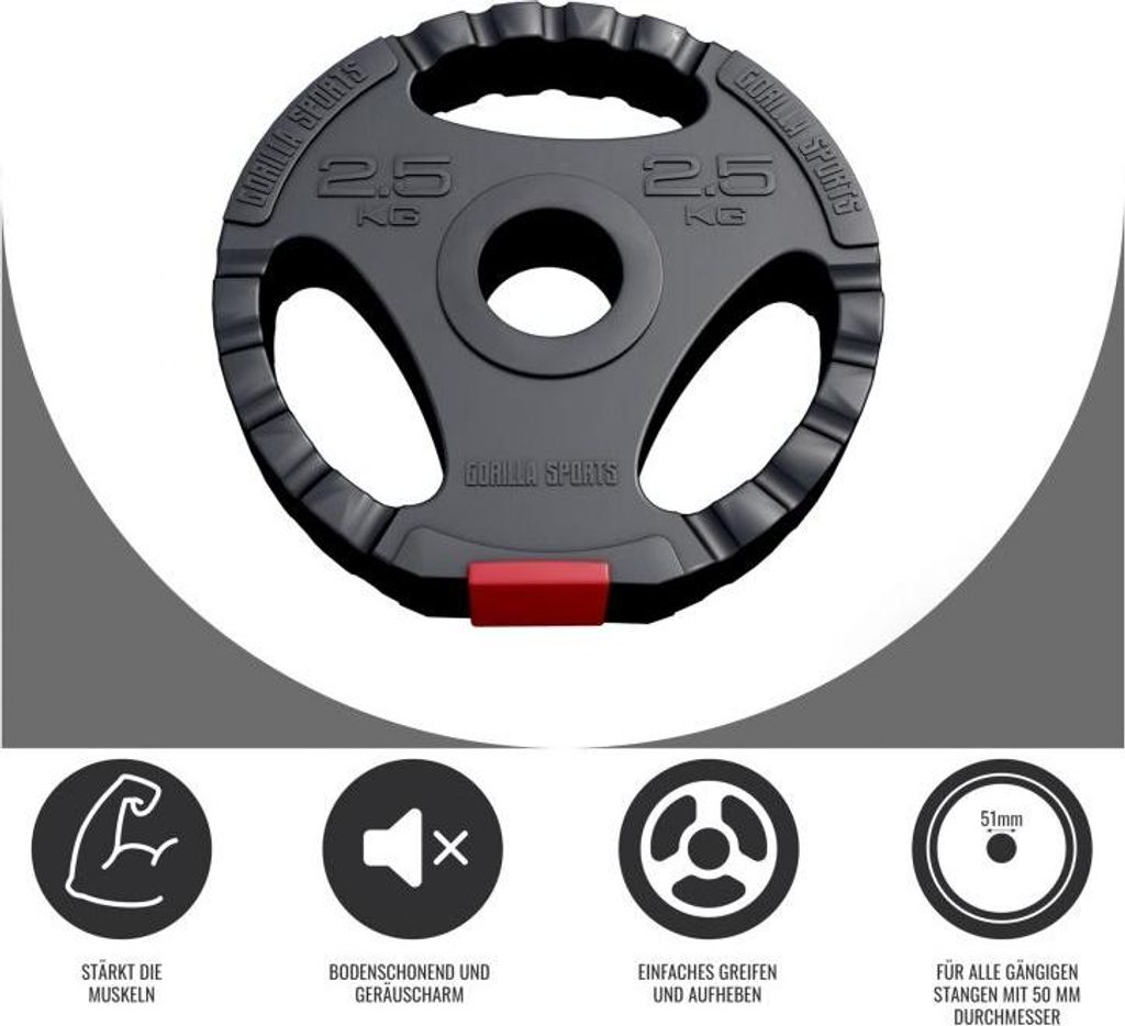Gorilla Sports Činkový kotouč Olympia, plast, 2,5 kg Obrázek produktu 