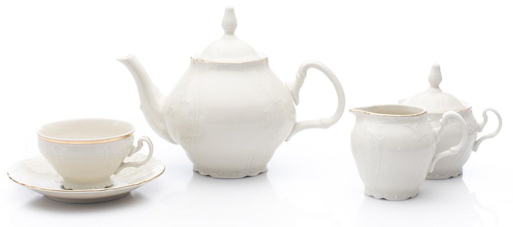 Thun 1794 Bernadotte, Teeservice, Goldstreifen, Elfenbein, Produktbild 