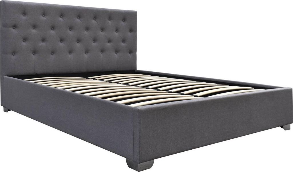 Doppelbett mit Bettkasten "Tino" - 140 x 190 cm - Grau