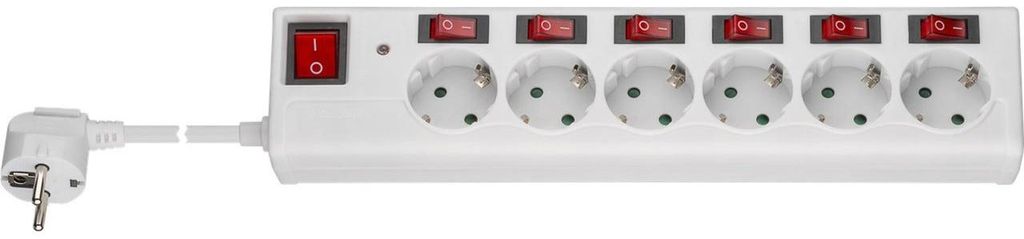 Regleta de enchufes Goobay, 6 enchufes con interruptor, Imagen del producto 