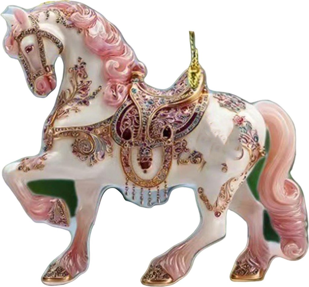 Glitzernder Strass-Pferde-Weihnachtsbaumschmuck, 2D-Acryl-Anhänger, Weihnachtsgeschenk für Frauen und Mädchen, Pferdeliebhaber