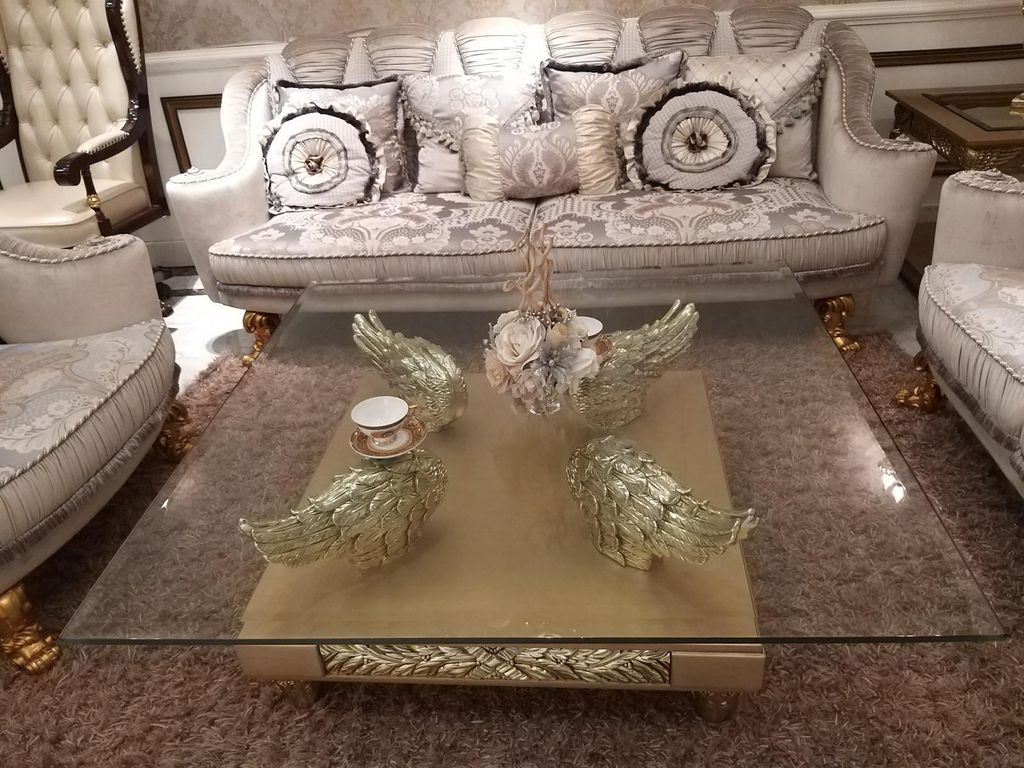 Barock Rokoko Extra Klasse Couchtisch Tisch Beistell Sofa Couch Tische Neu Glas