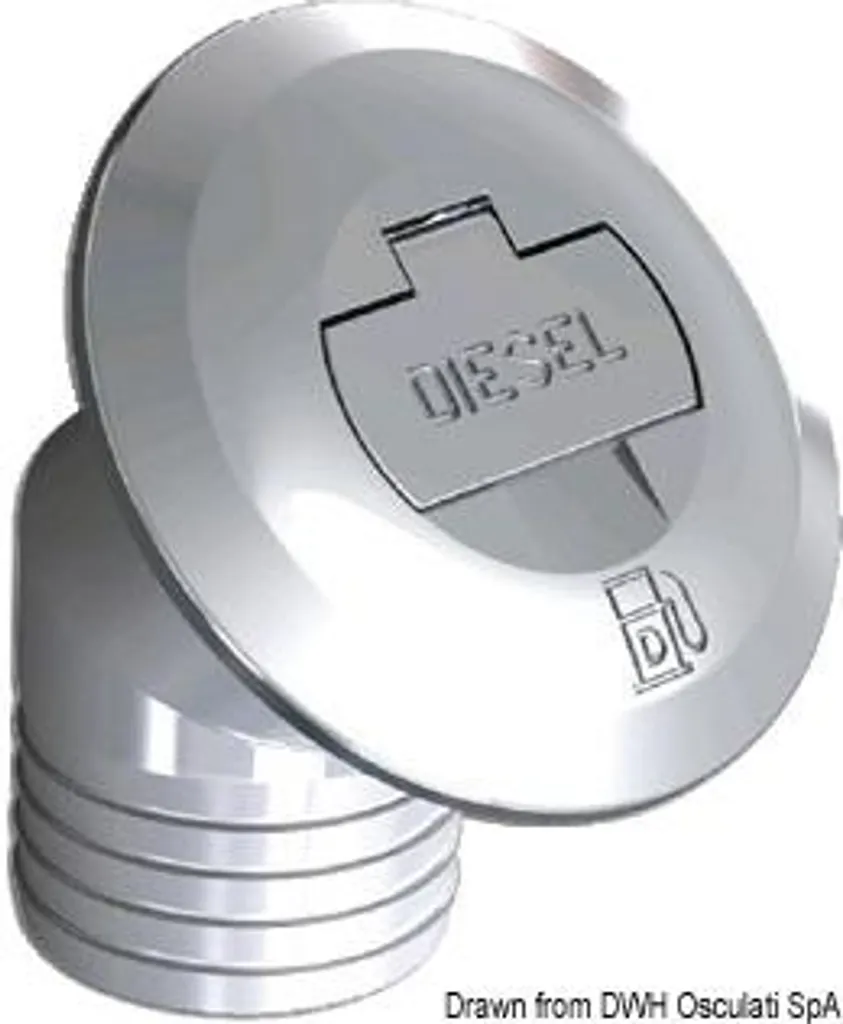 Tubulure de remplissage diesel anti-refoulement coudée 50 mm