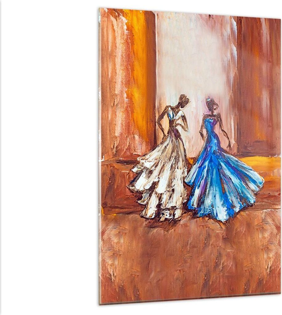 Bilder auf glas - Einteilig - Frauen Kleider Öl - 80x120cm - Glasbilder - Wandbilder - Bilder - zum Aufhängen bereit - Wanddekoration aus Glas - ...