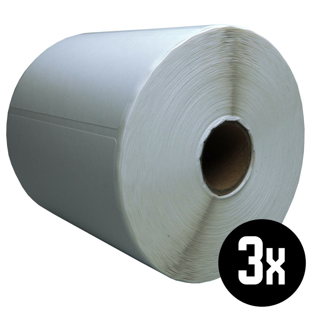 DULA Etiketten - Kompatibel mit Zebra 90x50mm - Weiß - Permanent - 3 Rollen - 1000 Etiketten pro Rolle - Kern 25mm
