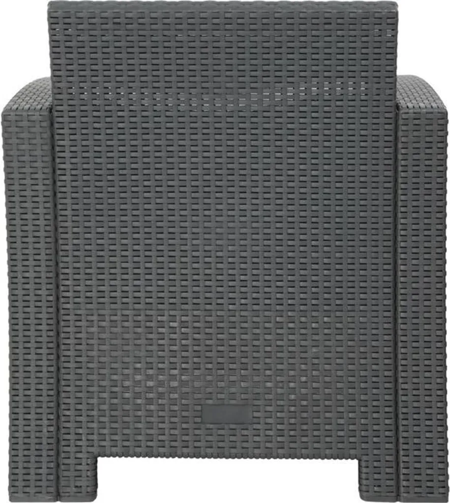 Salon de jardin Bolero : ensemble fauteuil et table en osier gris chic