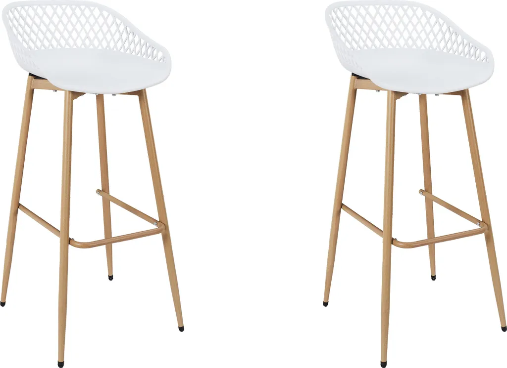 Tabouret de bar Malaga Blanc Lot de 2 : confort et entretien facile