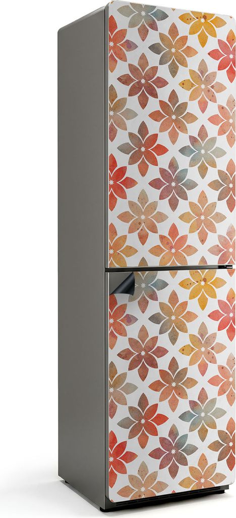 Blumenmuster im Netz – Magnetische Kühlschrank Abdeckung – Dekorfolie magnetisch Küche – Kühlschrank Magnet Deko – selbstklebende Magnet...