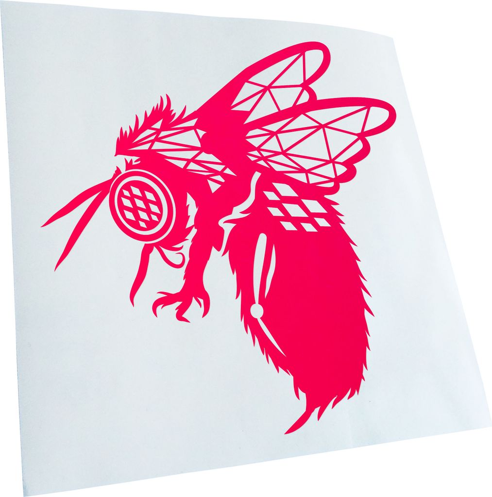 Kiwistar - Autoaufkleber - Biene Polygon Hummel - Neonpink - 50x50cm - Aufkleber für Auto, Laptop, Fahrrad, LKW, Motorrad mehrfarbig JDM Decal Racing