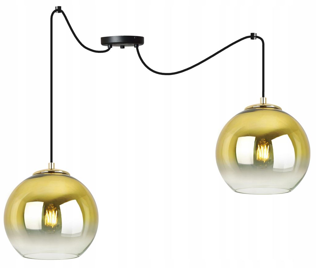 Pendelleuchte Gold mit Lampenschirm 20 cm – Moderne Hängelampe / Kronleuchter als Deckenleuchte