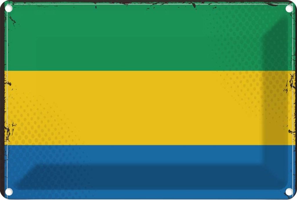 vianmo Blechschild 12x18 cm Gabuns Gabon Flagge Fahne Produktbild 