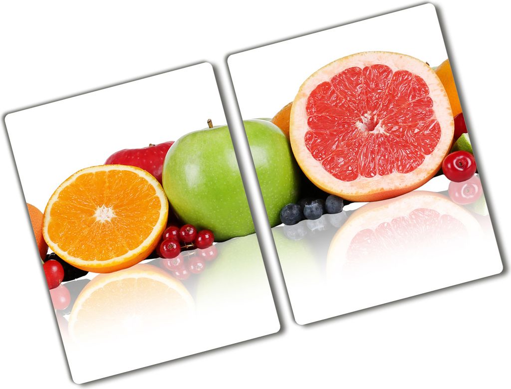 Tulup Glas Herdabdeckplatte - 2x40x52 cm - Glaskeramikkochfeld-Abdeckung Spritzschutz Glasabdeckplatte Kochplattenabdeckung und Schneidebrett - Zwe...