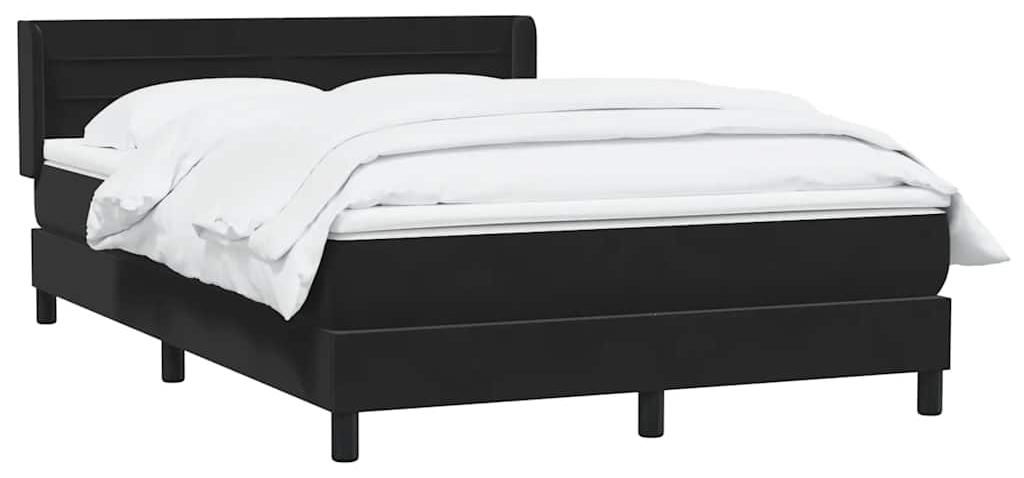 vidaXL Boxspringbett mit Matratze Schwarz 160x210 cm Samt
