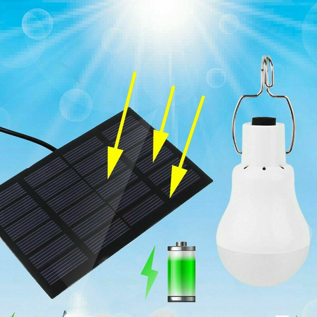 15W Solar Glühbirne Solarlampe LED Solarleuchte Außenbeleuchtung Camping Lampe 
