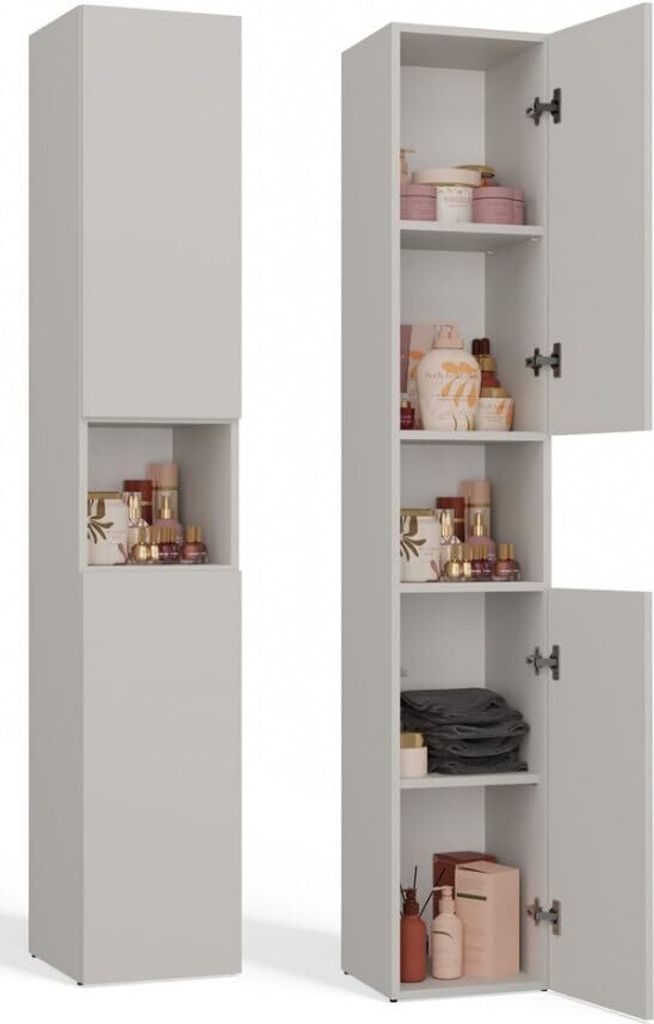 BDW Badezimmer Schrank Hochschrank, Hoher Badschrank, Kaschmir