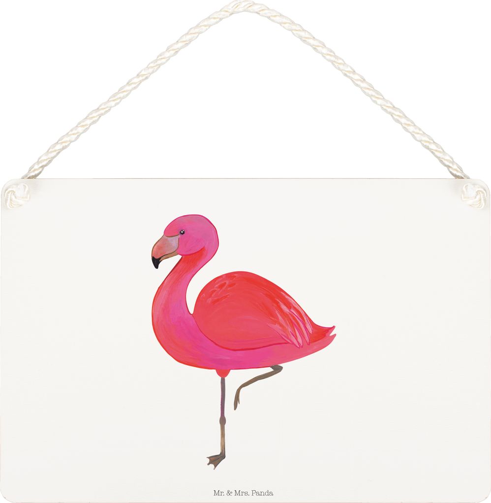 Mr. & Mrs. Panda Wandbild Holz Flamingo Classic DIN A5 - Produktbild 