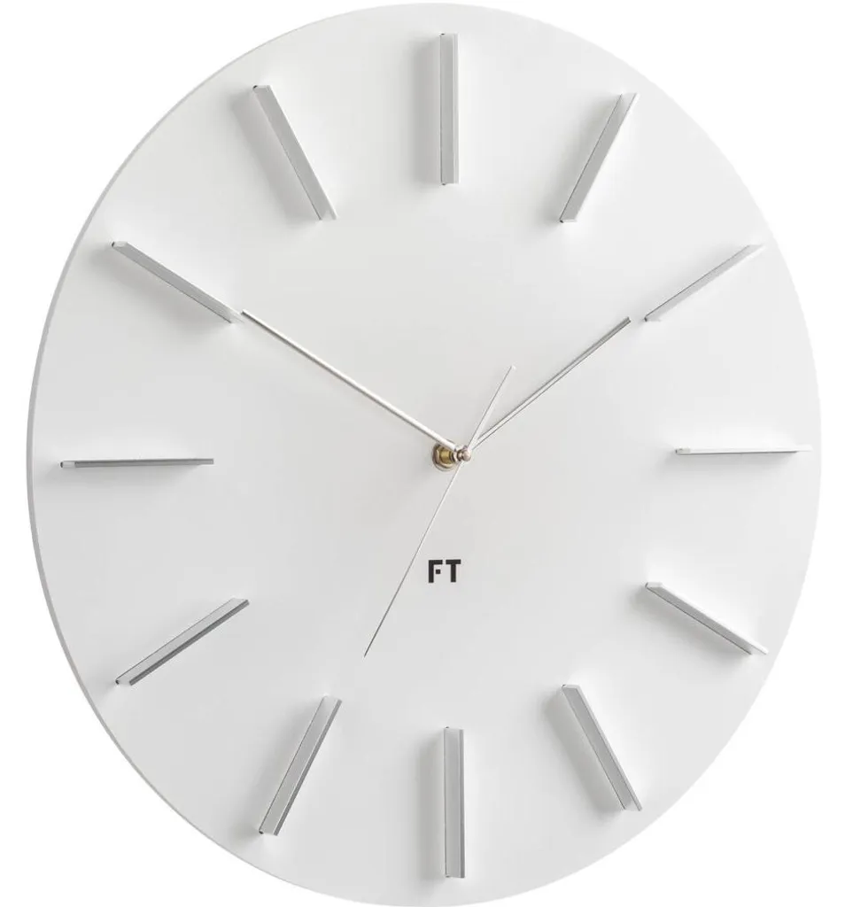 Horloge de salon moderne 40cm - Future Time blanche pour bureau calme