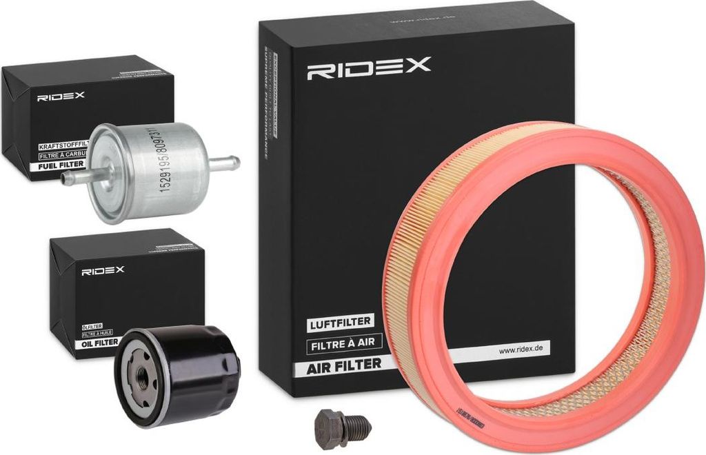 RIDEX Filterset Inspektionspaket Filtersatz für VW Polo Schrägheck (6N1) Caddy II Kastenwagen (9K9A) Polo Classic (6V2) Polo Variant (6V5) für SEAT