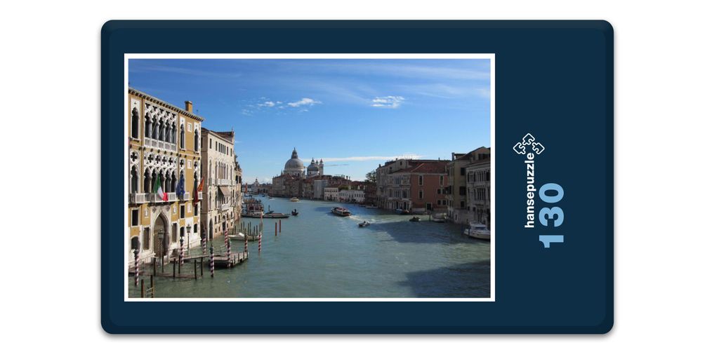 hansepuzzle 17362 - Venedig Puzzle, 130 Teile, Orte, 28,7 x 20,0cm mit hochwertiger Aufbewahrung, Kartonbox und wiederverschließbarem Beutel