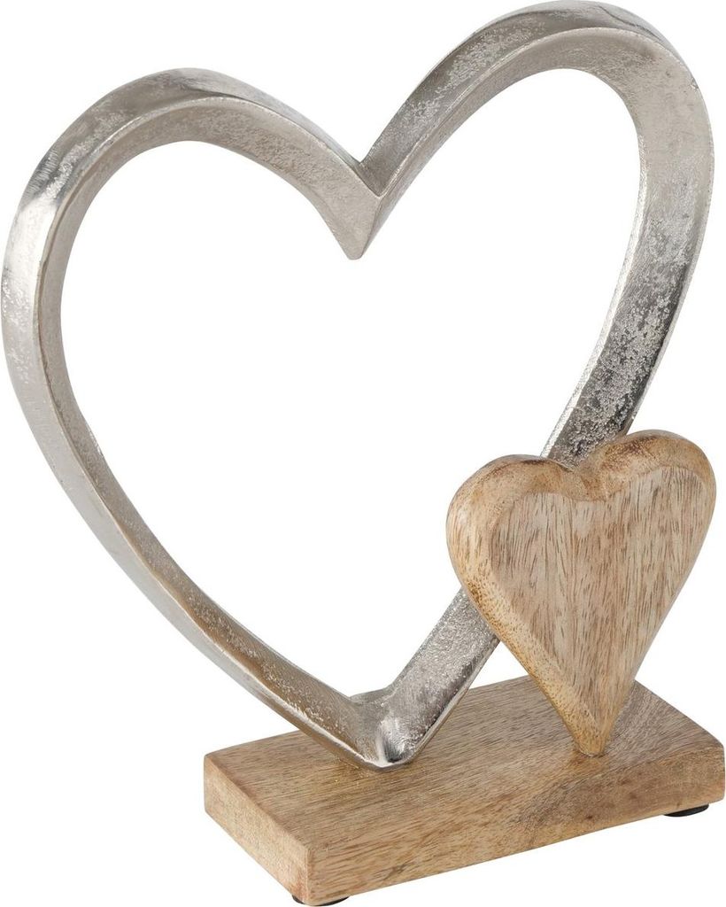 Dekoaufsteller Carolyn Herz Aluminium Hochzeit  22 cm Produktbild 