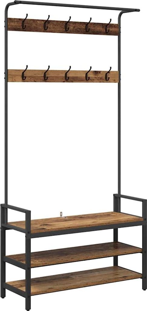 Garderobenständer Altholz 95 x 34 x 184 cm Holzwerkstoff
