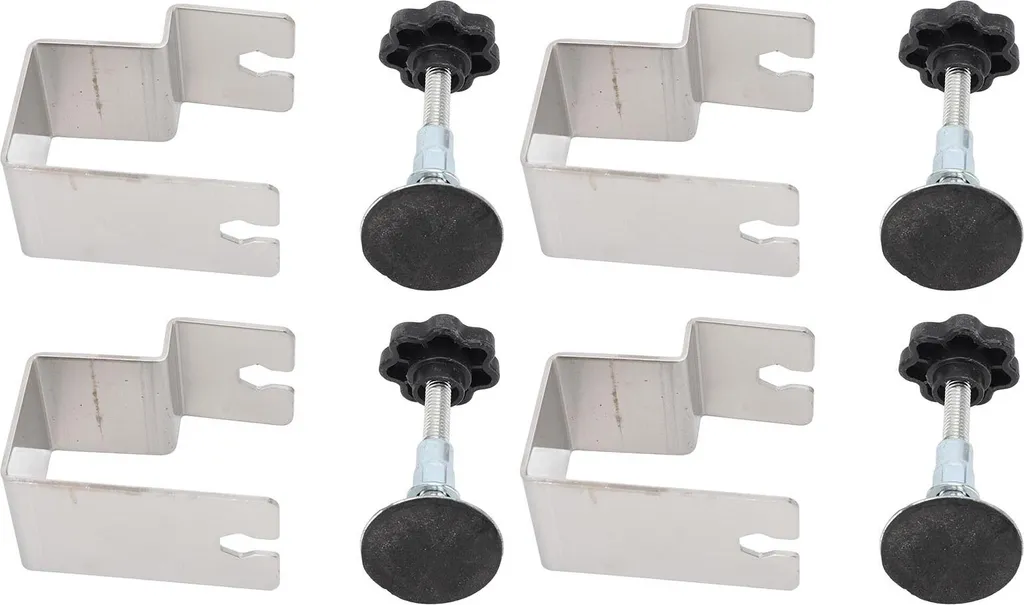 Clip fixation tiroir inox à structure arquée - Outil pose façade 4x
