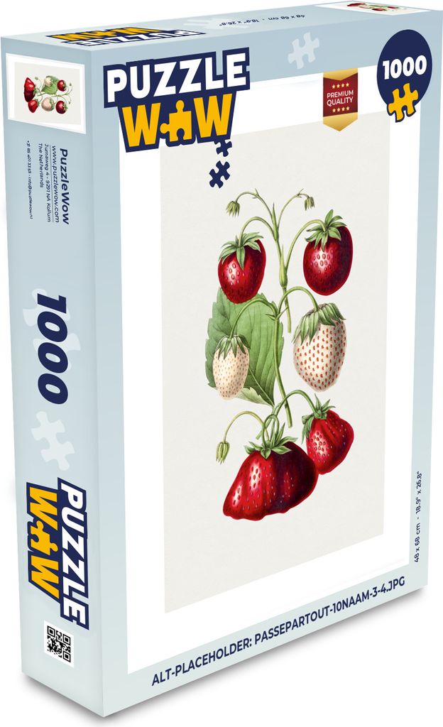 MuchoWow Puzzle 1000 Teile Erdbeere - Lebensmittel - Obst - Spielzeug - Alt und Jung - Spiele - Puzzeln